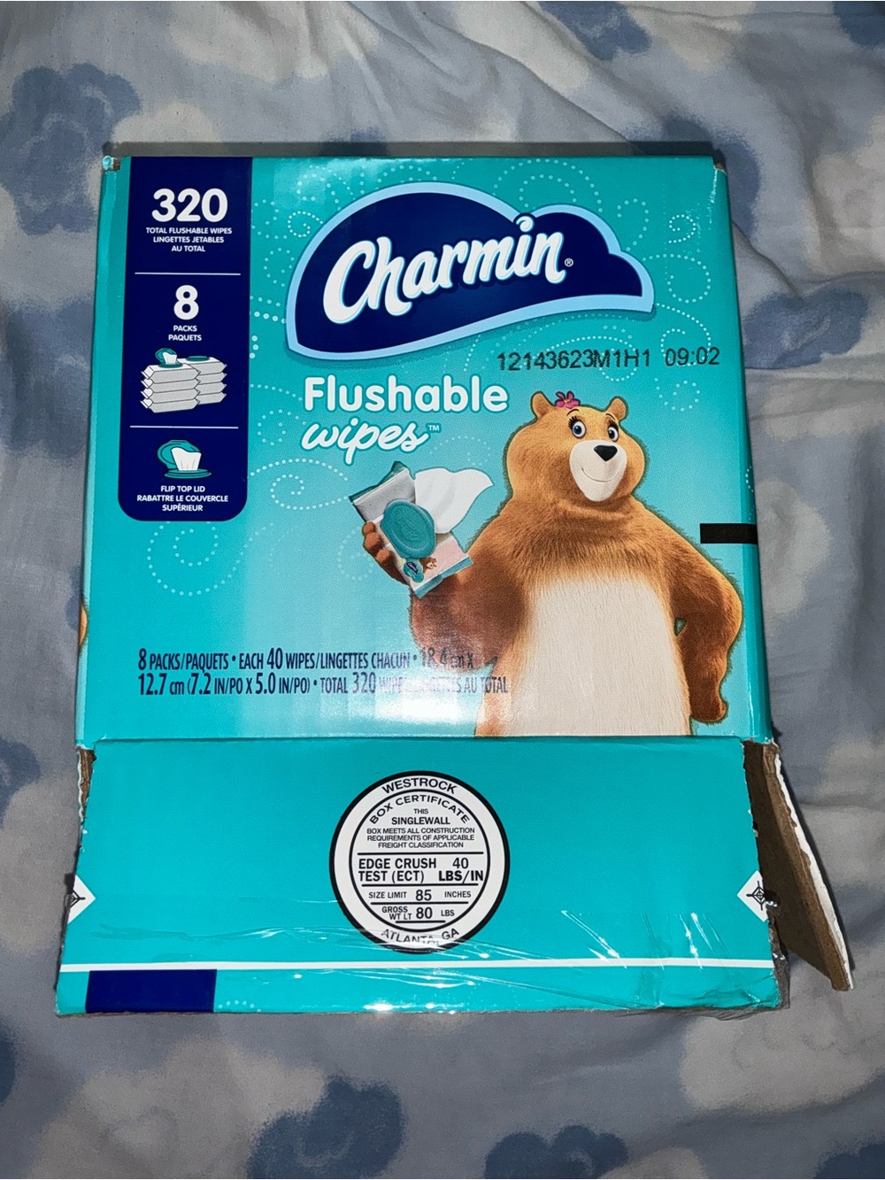 Charmin Cardboard discounted aqua teal colored box